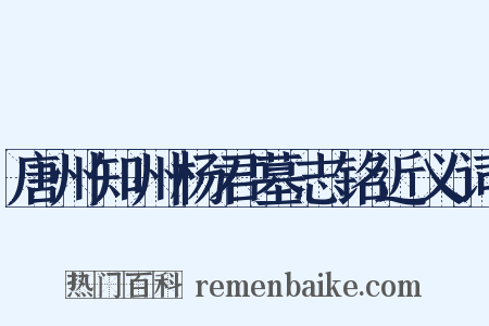 唐州知州杨君墓志铭近义词是什么意思的图片